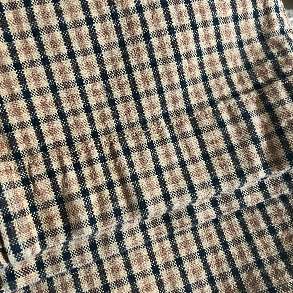 Madewell Brown Tan Slim Emmett Pants Wide Leg Crop Plaid Size 23 - Picture 9 of 10